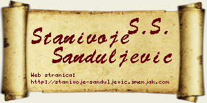 Stanivoje Sanduljević vizit kartica